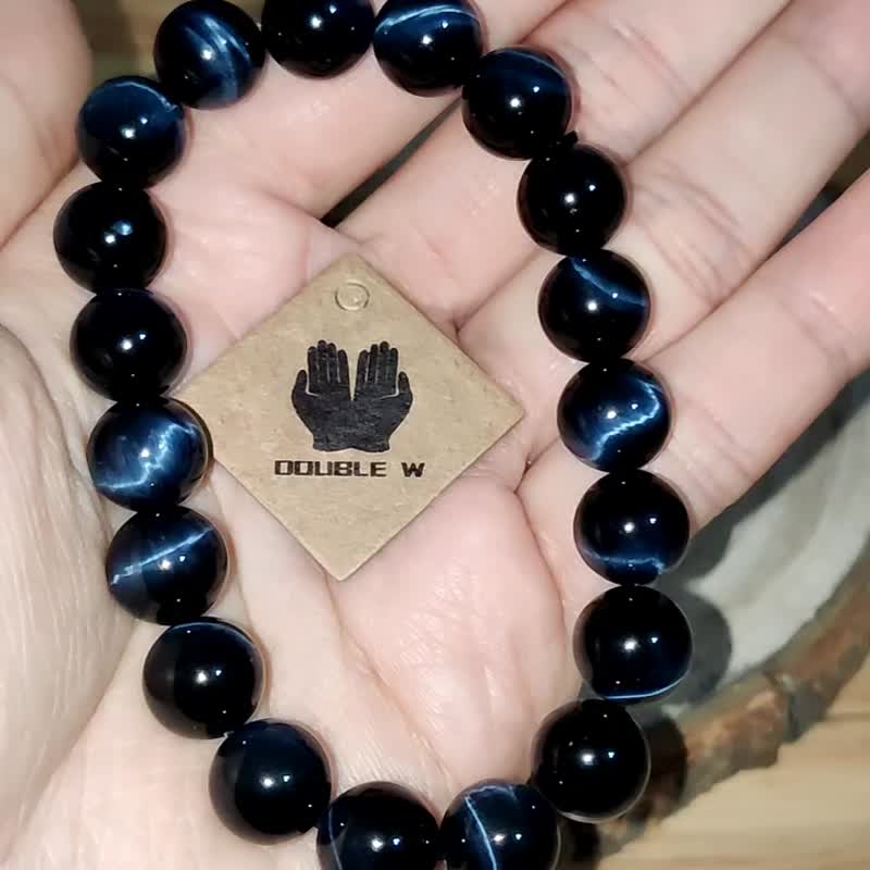 [Customized Products] Blue Tiger Eye South Africa 6-18mm Blue Stone Natural Crystal - สร้อยข้อมือ - คริสตัล สีน้ำเงิน
