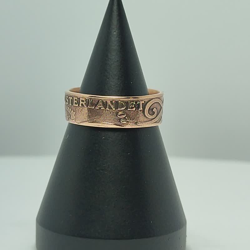 Sweden Coin Ring 2 ore 1909-1950, Sweden Crown Ring, Sweden Krona Coin Ring - 戒指 - 其他金屬 