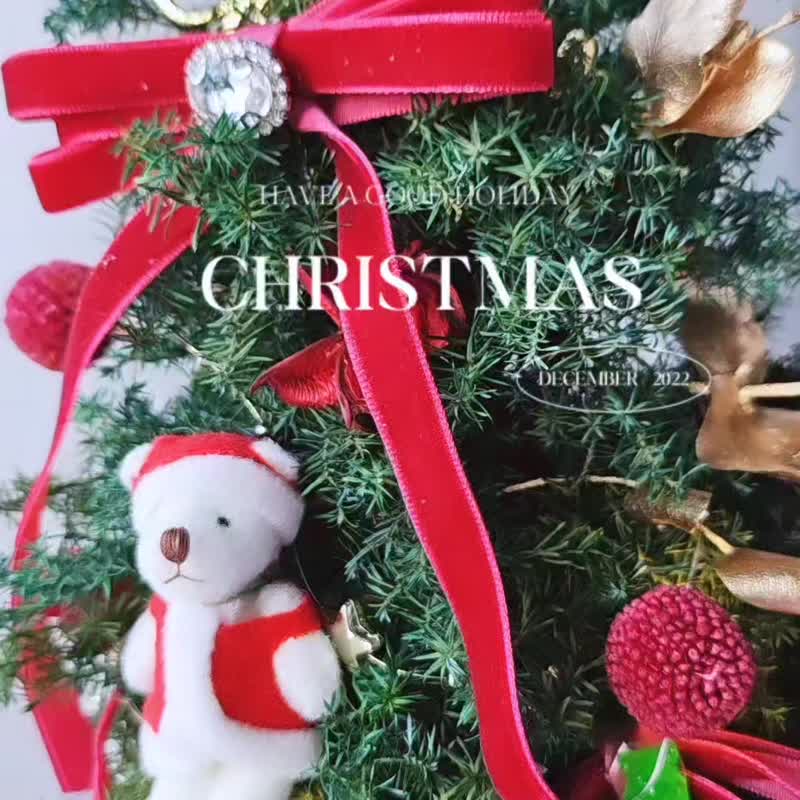 Immortal Gummy Bear Manual Rotating Musical Christmas Tree - ตกแต่งต้นไม้ - พืช/ดอกไม้ สีแดง