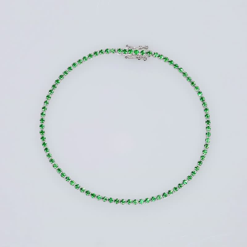 Lucky green rope lucky tsavorite bracelet lucky nine purple fire luck 18k gold - Bracelets - Gemstone Green