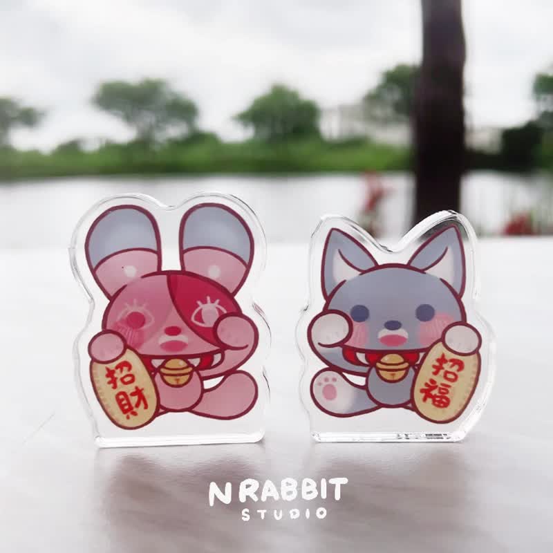 New product【N Rabbit studio】rich Acrylic stand to attract wealth and good fortune - Items for Display - Other Materials 