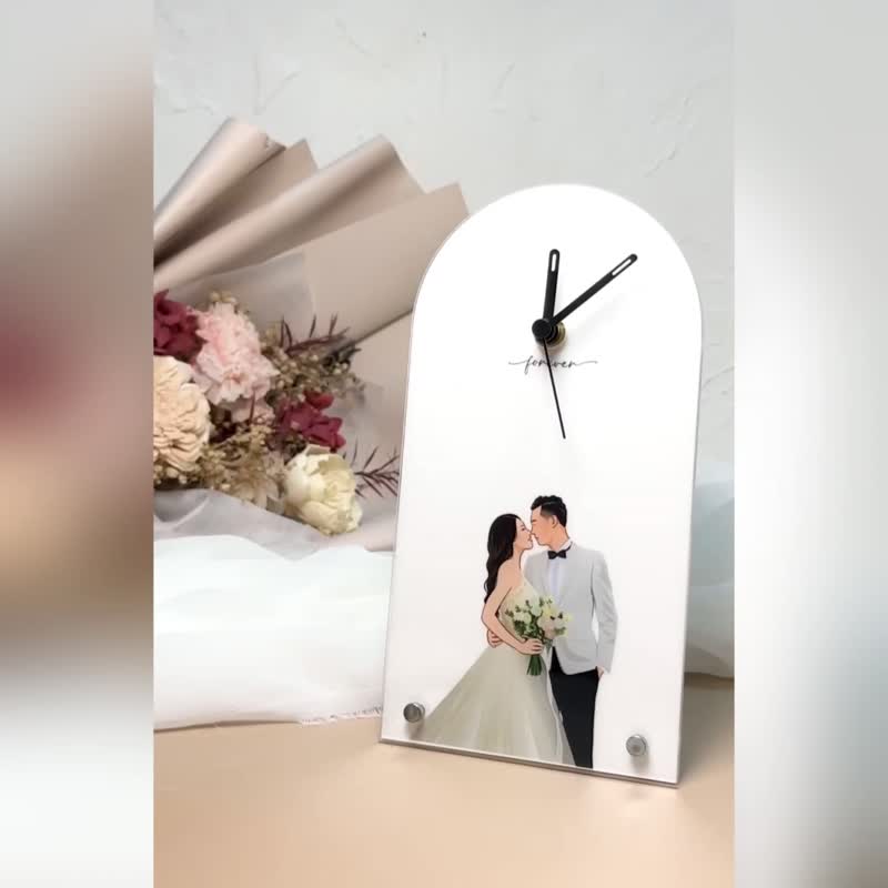 Missing Time Clock Customized Vertical Table Clock for Home Gift Silent Desk Clock Desktop Clock Ornament Presented - ของวางตกแต่ง - อะคริลิค ขาว