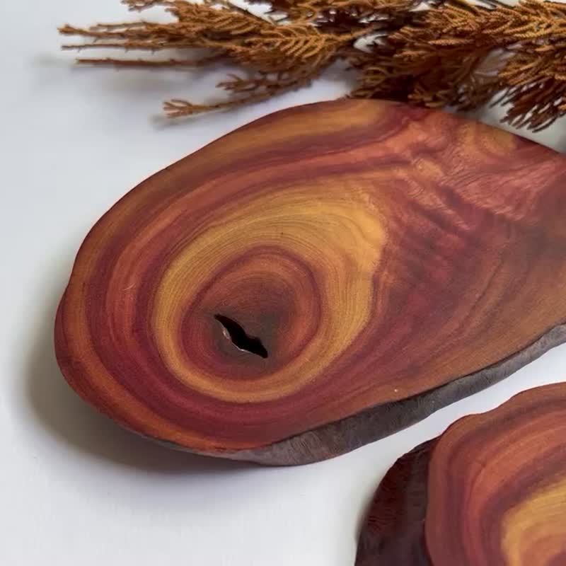 Taiwan Niu Zhang Zhenhaokang root nodule wood grain coaster - permanently emitting woody fragrance - Coasters - Wood 
