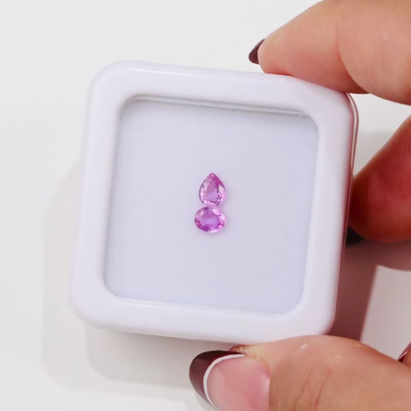 Monochrome peach wulu pink color sapphire gem kit 4x5mm pear oval - General Rings - Gemstone Pink