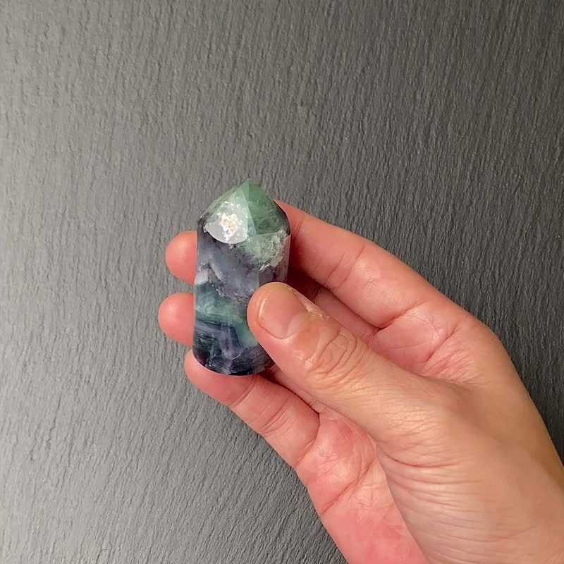 Rainbow gradient Stone| Increase wisdom, attract wealth, and purify the aura | Fast shipping crystal pillars - Items for Display - Crystal Multicolor