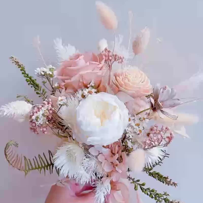 花束、婚姻届、小さな花束、登録花束 - ドライフラワー・ブーケ - 寄せ植え・花 