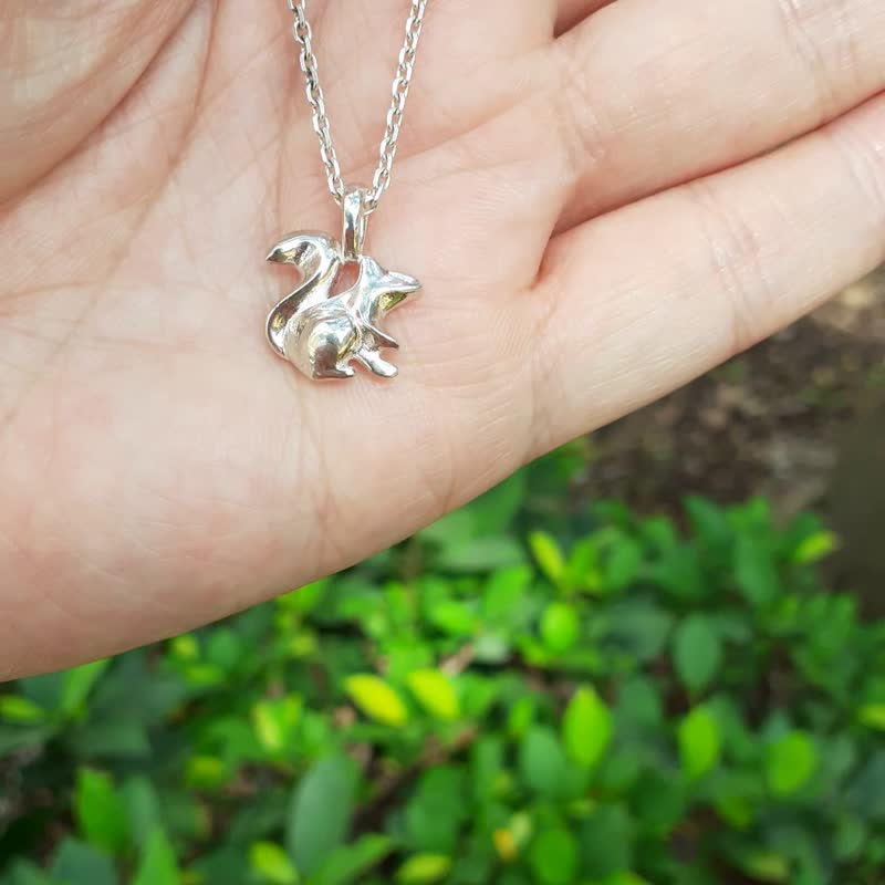 squirrel silver pendant - Necklaces - Sterling Silver Silver
