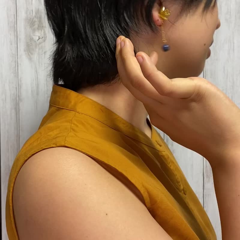 Calafate Earrings_sodalite - Earrings & Clip-ons - Resin Yellow