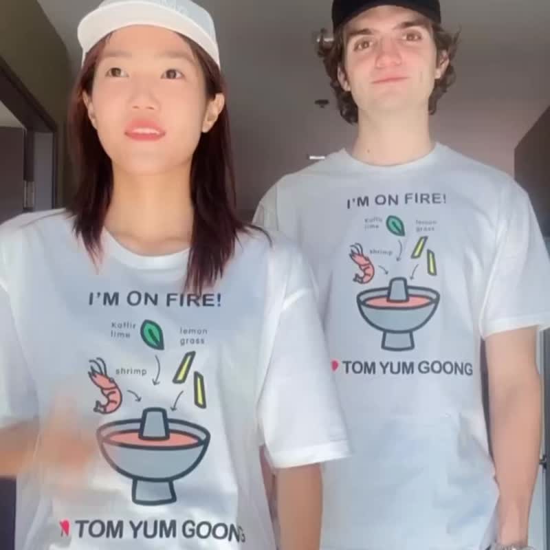 I Love Tom Yam Goong T-shirt - 帽T/大學T - 棉．麻 