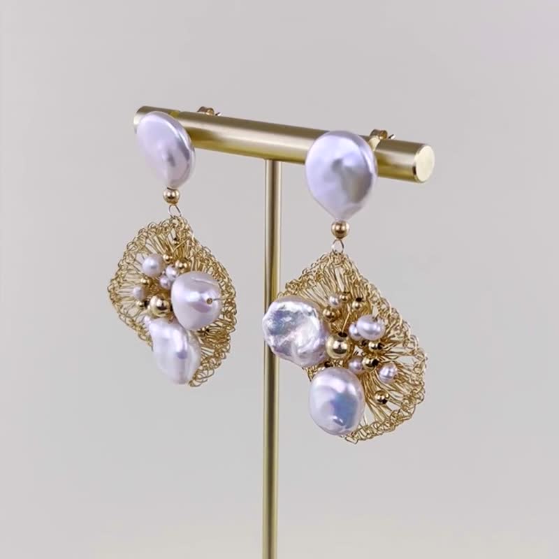 Freshwater Pearl K9 one-of-a-kind style Earrings E2 - Earrings & Clip-ons - Pearl 