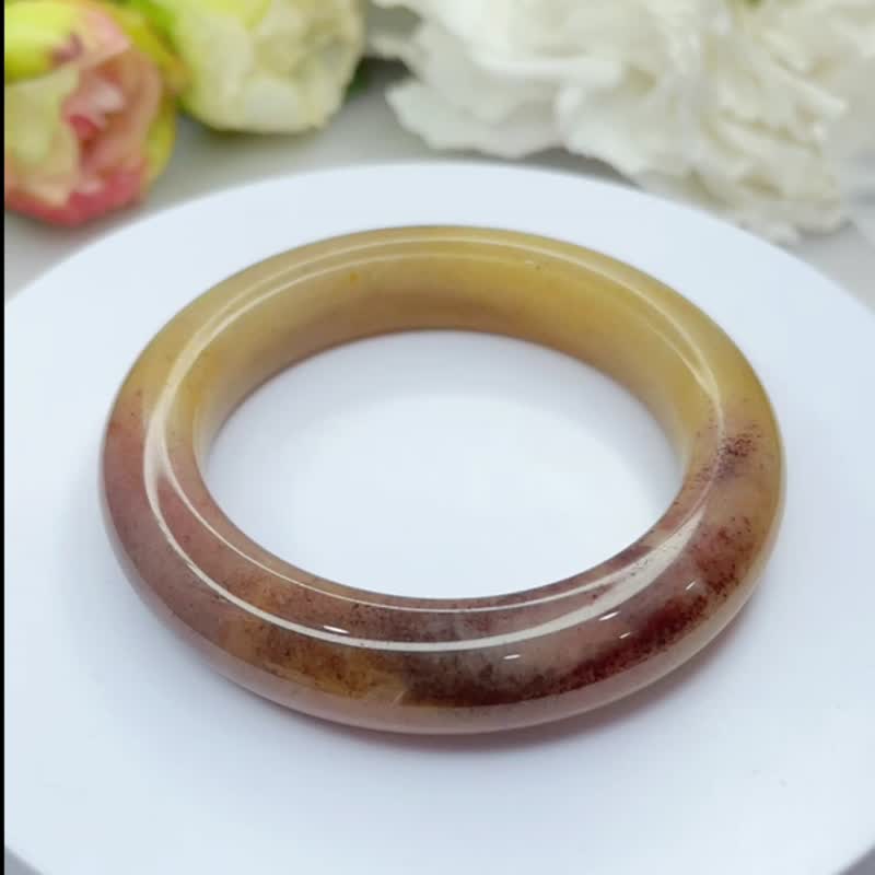 NO.106野莓蜜桃平安鐲 內徑57MM 圈口 意境美佘太翠 佘太玉 手鐲 - 手鍊/手鐲 - 玉石 多色