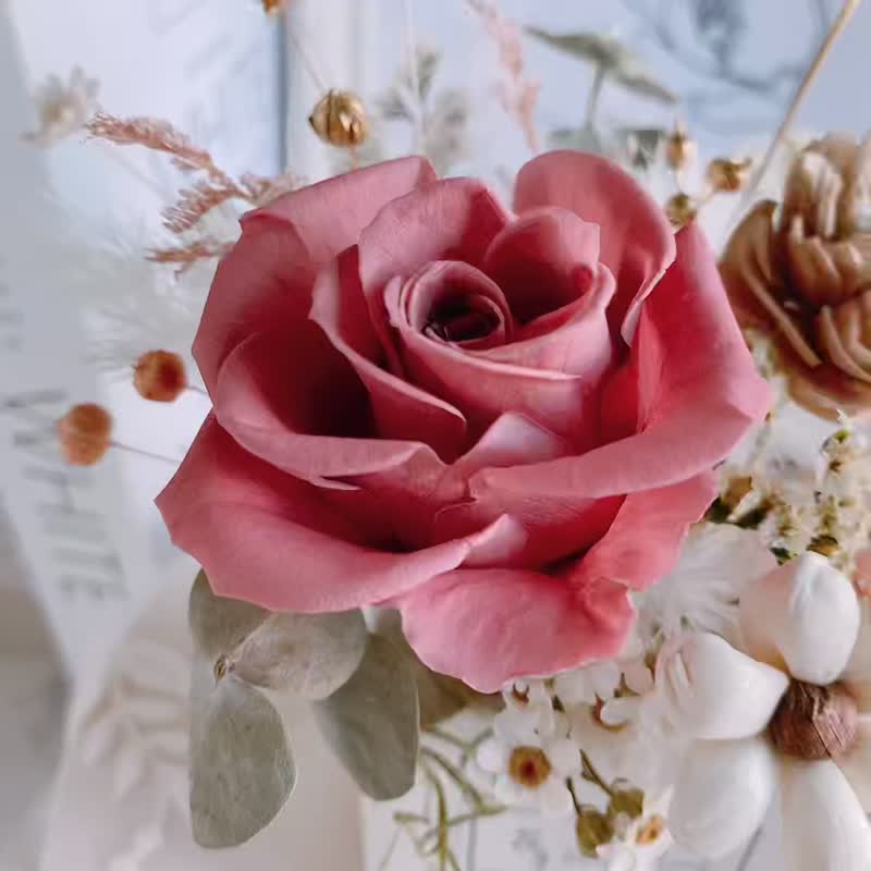 Eternal flower dried flower diffuser table flower pot flower opening opening house birthday promotion gift - ช่อดอกไม้แห้ง - พืช/ดอกไม้ หลากหลายสี