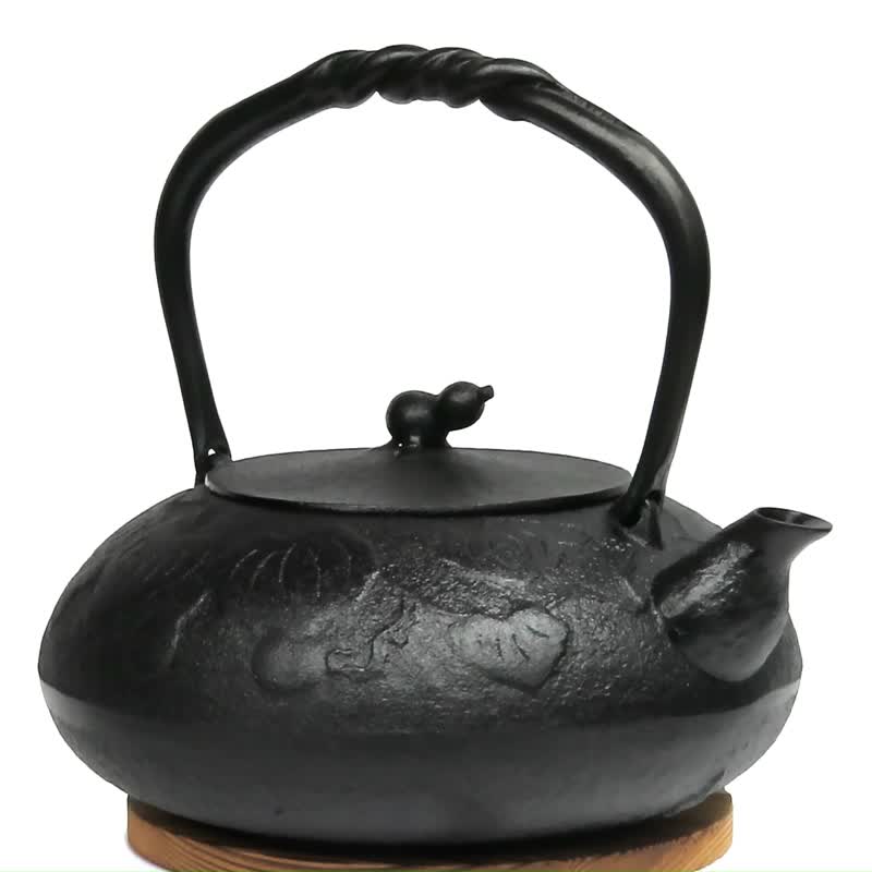 及富 南部鐵器 鐵瓶 鐵壺 葫蘆1.2L IH對應 日本製 - 茶壺/茶杯/茶具 - 其他金屬 黑色