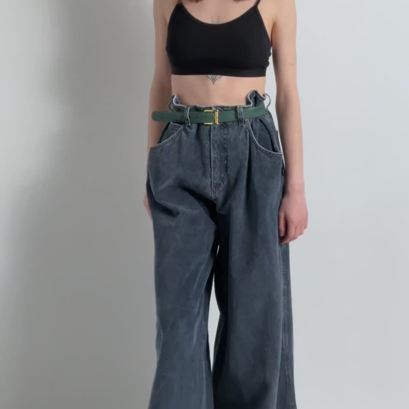 Vintage Jean Paul Gaultier Corduroy Trousers Unisex Woman 31 size One SIze 7109 - 女長褲 - 棉．麻 灰色