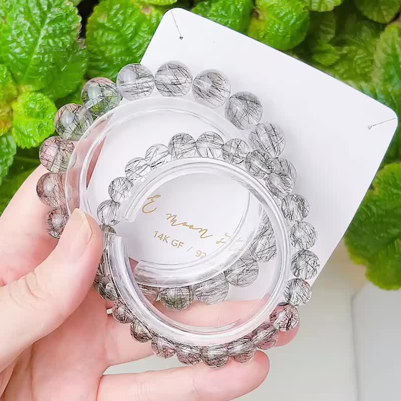 Fresh Lace Black Hair Natural Crystal Bracelet Leader's Stone - สร้อยข้อมือ - คริสตัล สีดำ