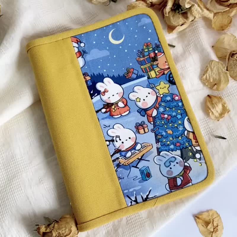 兔鎮的聖誕節 A5 A6 A7活頁夾B5 書套 媽媽寶寶手冊包 客製尺寸 - 筆記本/手帳 - 棉．麻 