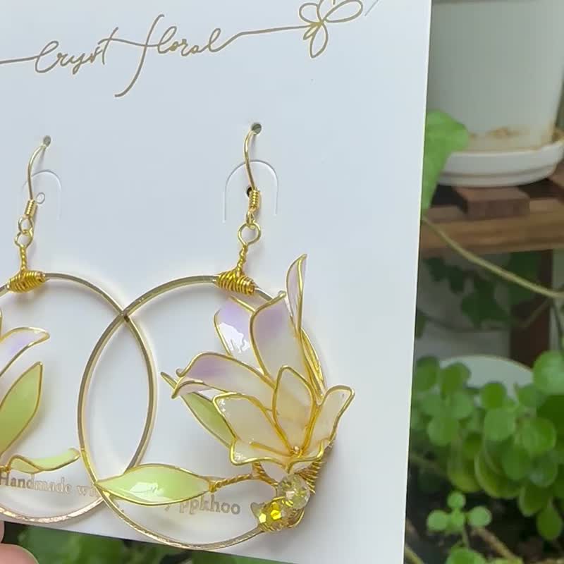 lily earrings - ต่างหู - เรซิน สึชมพู