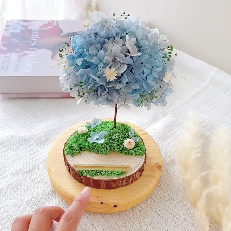 Huafang/Customized gift/Hydrangea tree business card holder/Original wood business card holder - Dried Flowers & Bouquets - Plants & Flowers 