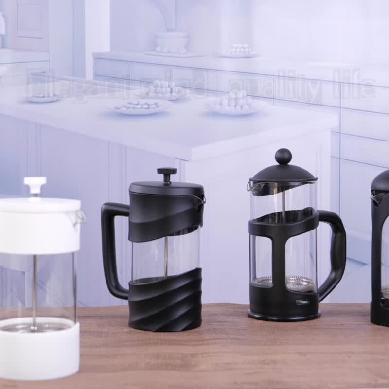 แก้ว เครื่องทำกาแฟ สีดำ - 【PINFIS】Glass French Press-350ml (Fashion Black)