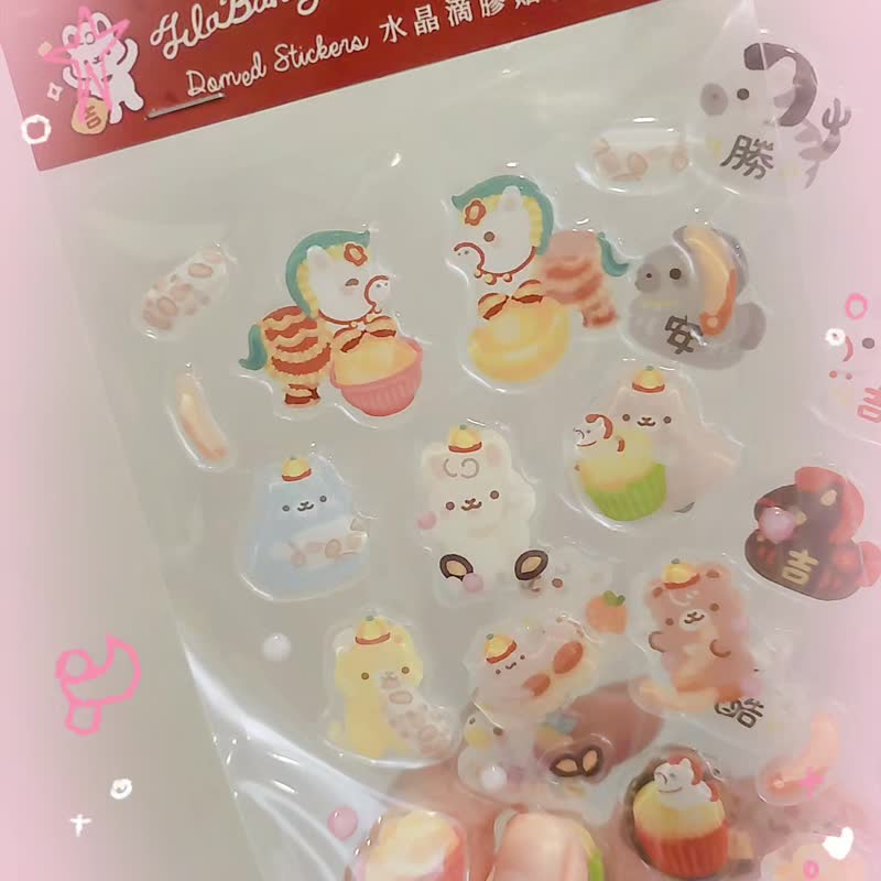 |Taiwanese Illustration | Fast Shipping | 2026 | Year of the Horse | Crystal Epoxy Sticker | Spring Couplet | Chinese New Year - สติกเกอร์ - กระดาษ สีแดง