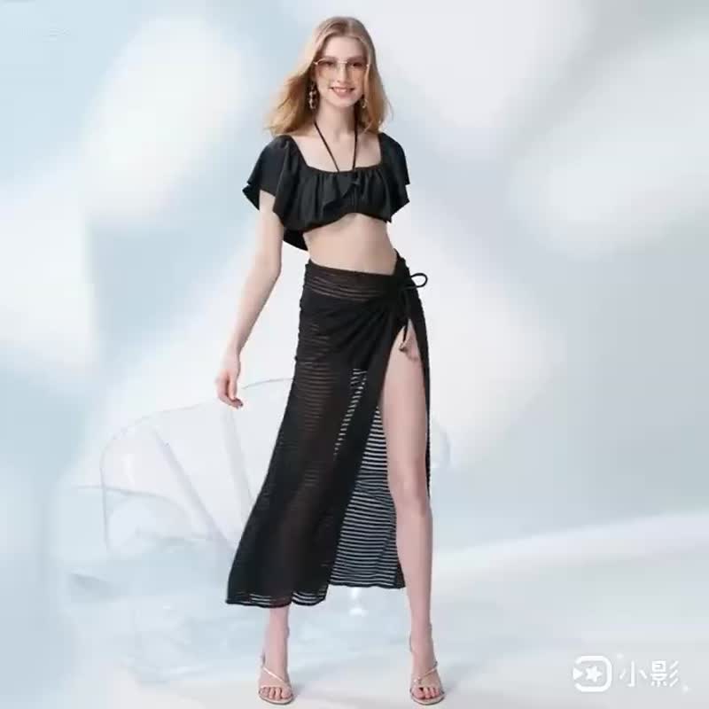 MIT 三件式比基尼 限量發售 - 女泳衣/比基尼 - 尼龍 黑色