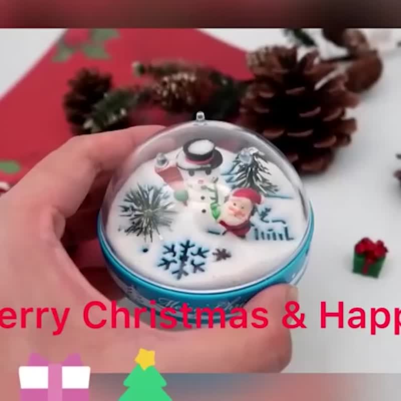 Christmas Snowman Gifts Snow Globe  Merry Christmas & Happy New Year Blessing - ของวางตกแต่ง - อะคริลิค ขาว