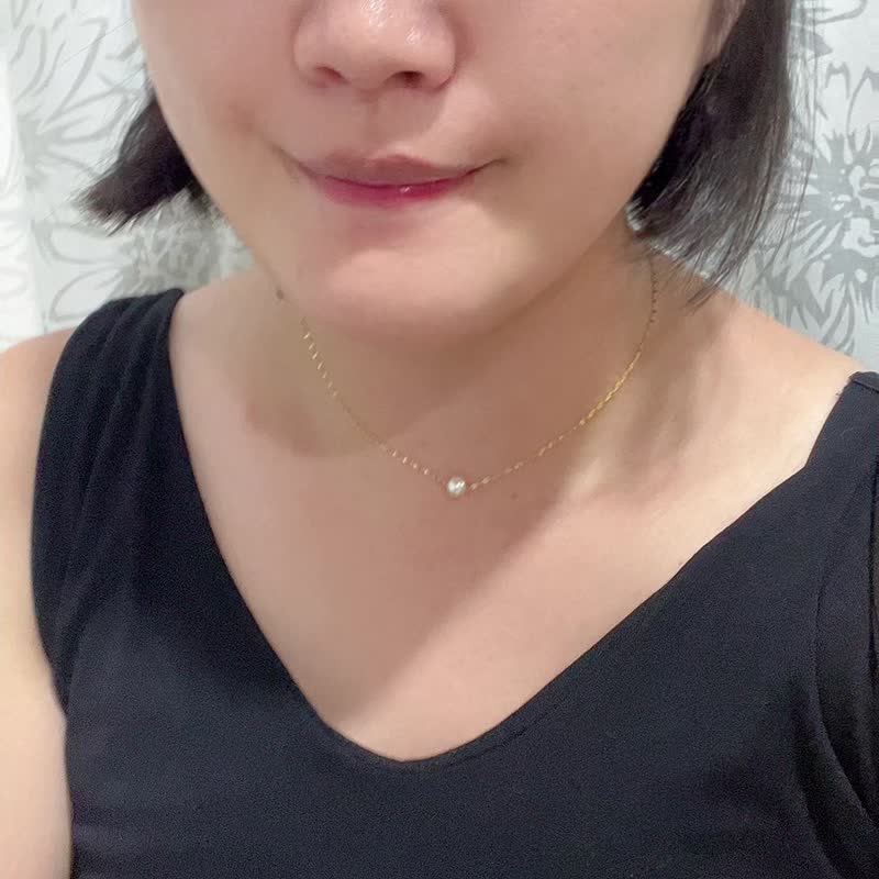 【禮物】小女人迷・6mm珍珠項鍊 - 項鍊 - 純銀 銀色