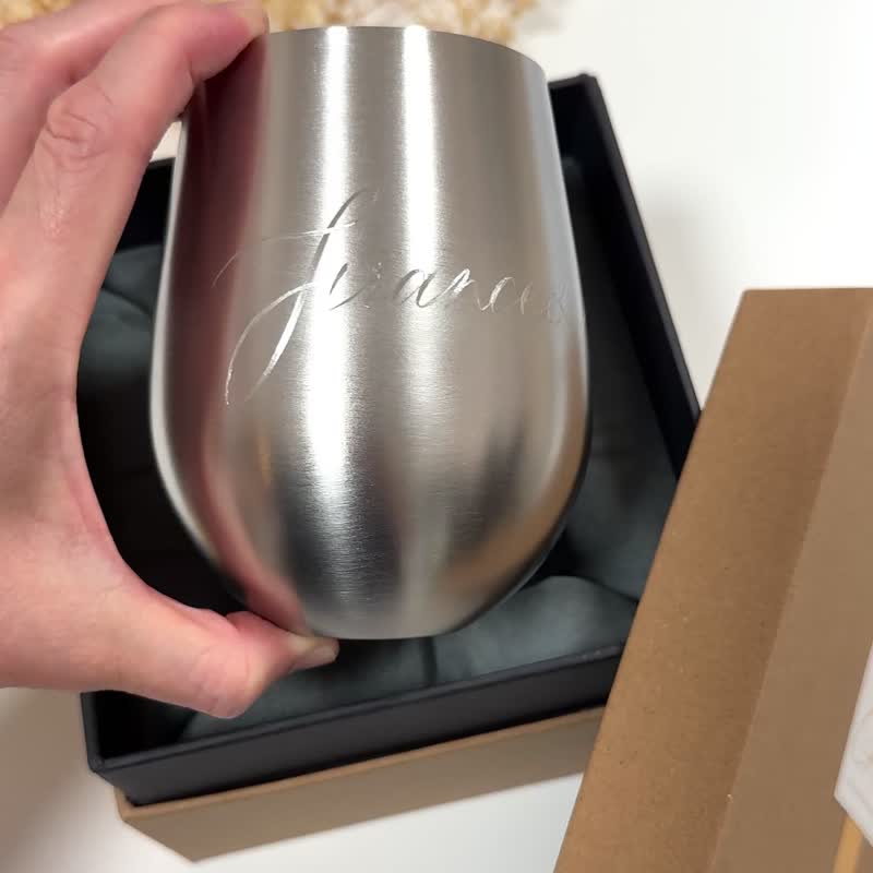 【客制】免費刻名 不鏽鋼杯 威士忌酒杯 五色可選 禮盒包裝 - 酒杯/酒器 - 不鏽鋼 金色
