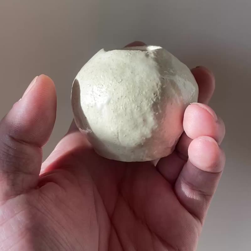 Mini Handbuilt Ceramic Pitcher Vase  US Imported Clay Matte White Glaze Interior - Items for Display - Pottery White