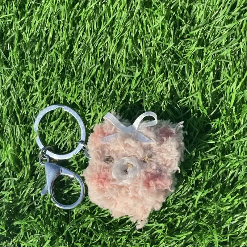 【Made of soft coral fleece】 Bear 2way key ring / gold bag / wallet - ที่ห้อยกุญแจ - ไฟเบอร์อื่นๆ สีกากี
