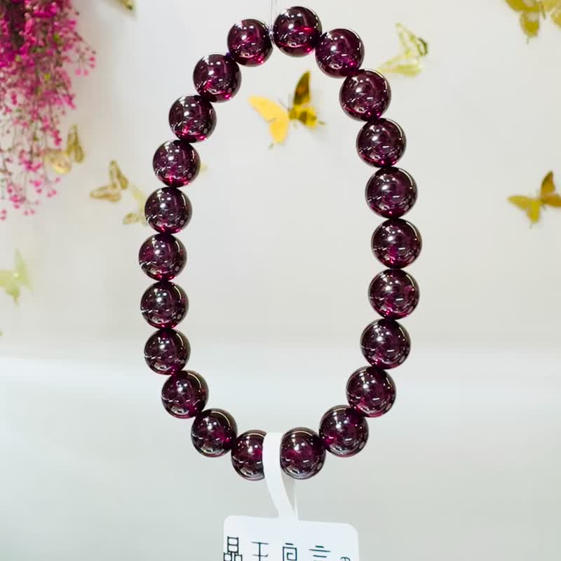 精品絕美晶體紫牙烏水晶8.5mm30.93g美容水晶氣血循環 - 手鍊/手環 - 水晶 紫色