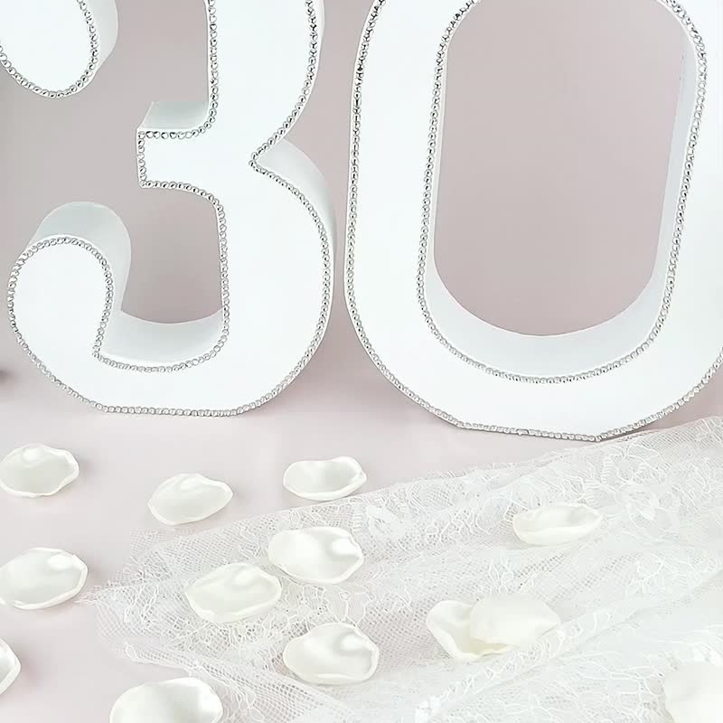閃亮 30 數字擺飾 適合生日派對、珍珠婚或紀念日裝飾 - 擺飾/家飾品 - 其他材質 