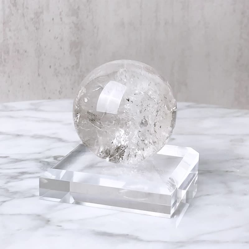 彩虹白水晶球 // 淨化磁場 平靜內心 // 水晶擺飾 水晶球 附底座 - 擺飾/家飾品 - 水晶 透明