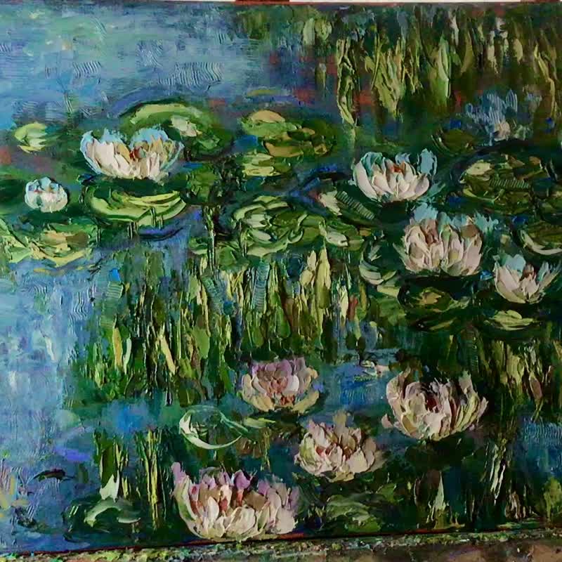 Eternal Bloom pond-Monet inspired - 壁貼/牆壁裝飾 - 其他材質 綠色
