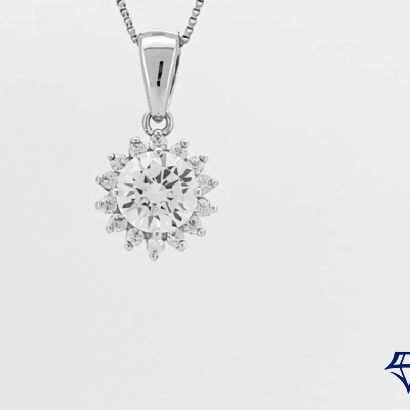 Moissanite Moissanite 1-3 Carat Sunflower Necklace Taibei Store Customized White - Necklaces - Other Materials 