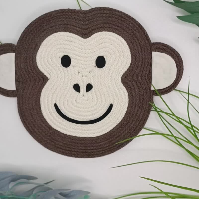 Safari Jungle Nursery Decor Monkey Wall Hanging Baby Room Decor Toddler Boho wal - 壁貼/牆壁裝飾 - 棉．麻 