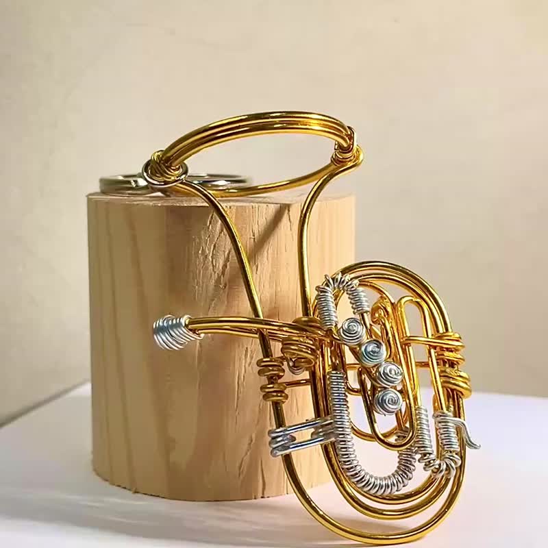Wire lover 活塞式低音號 鋁線樂器鑰匙圈 Piston tuba - 鎖匙扣/鎖匙包 - 鋁合金 多色