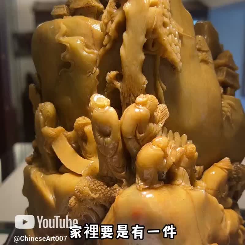 稀有3688克 昌化田黃雕件 擺件 老物件收藏品 #壽山石 #田黃 - 擺飾/家飾品 - 玉石 金色