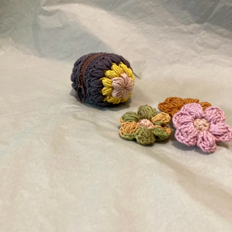 Flower-Like Coin Purse Cotton Handwoven - Coin Purses - Cotton & Hemp Multicolor