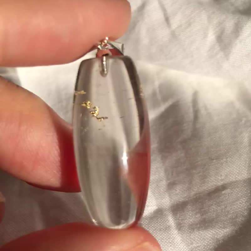 巴西隱世金幽靈一串金髪晶 煙晶 茶晶 水晶吊咀 原石 水晶 擺設 - 項鍊 - 水晶 卡其色
