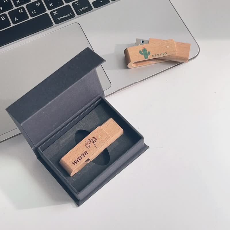 【快速出貨】客製化 3.0高速USB 32GB/64GB 櫸木隨身碟 商務送禮 - 其他 - 木頭 