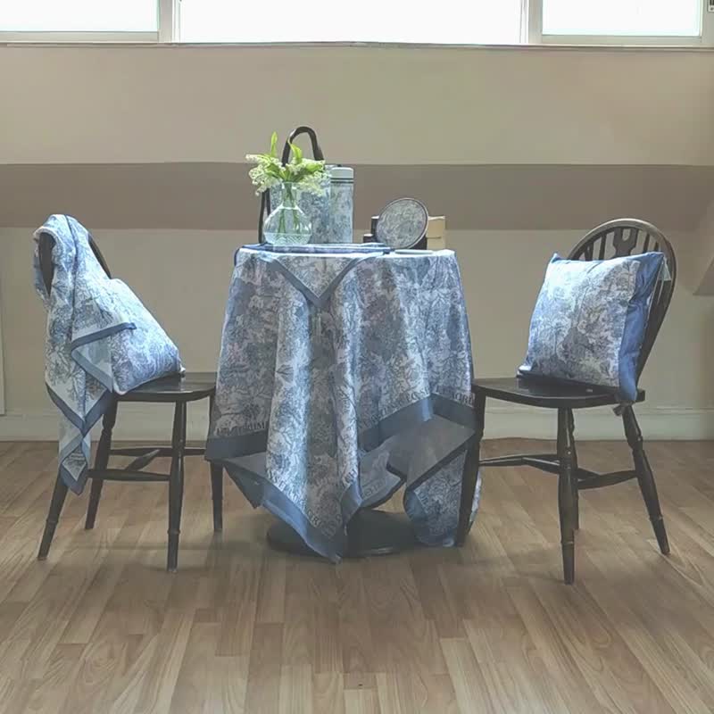 Toile De Jouy PU皮革滑鼠墊 (原創設計,防水防刮) - 滑鼠墊 - 人造皮革 藍色