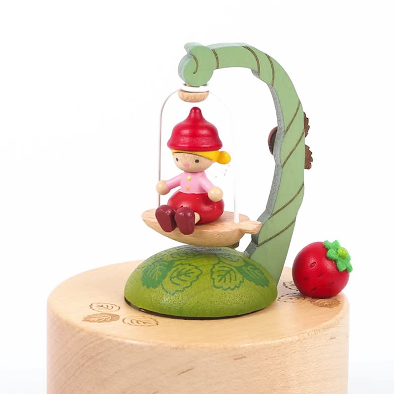 【Fairy on Swing】Mini-Music Go Round Music Box | Wooderful life - Items for Display - Wood Multicolor