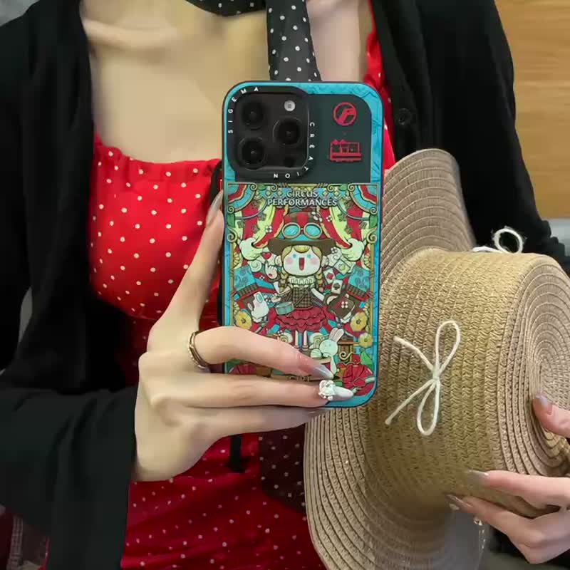 【隱藏式磁吸】狂奔的包子插畫鋁合金按鍵全磨砂防摔防刮iPhone16 - 手機殼/手機套 - 塑膠 多色