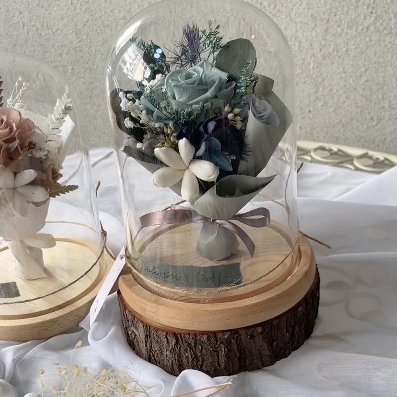 【艸弄Garden Lane Floral】玻璃罩永生花-杏桃棕 - 乾燥花/永生花 - 植物．花 