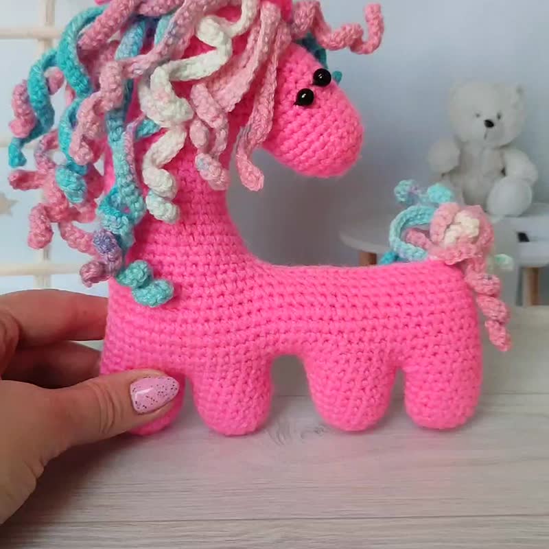 pink horse toy, pink horse stuffed animal, pink pony - Kids' Toys - Other Materials Pink