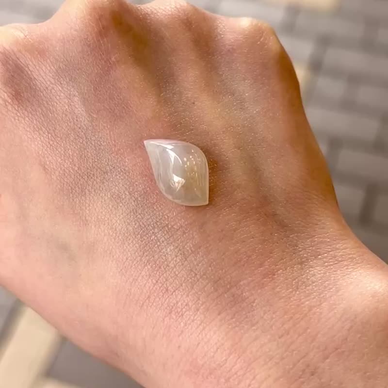 冰種 天然翡翠 緬甸A玉 吊墜 頸鏈 手鏈 • 冰種桂花釀翡翠裸石 - 其他 - 玉石 橘色