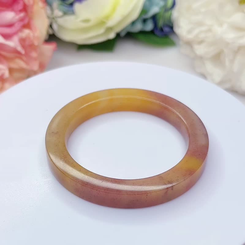 NO.35野莓果蜜桃手鐲 內徑 51 MM 圈口 方鐲 佘太翠玉鐲 手環 - 手鍊/手環 - 玉石 多色