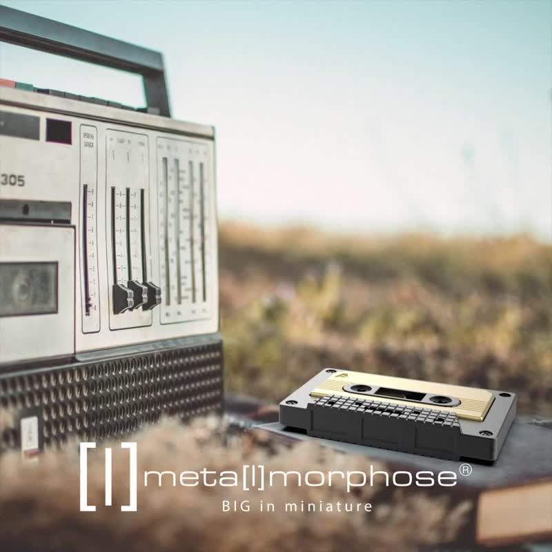 【Metalmorphose】MTM cassette keychain nostalgic/retro/gift - ที่ห้อยกุญแจ - โลหะ สีดำ