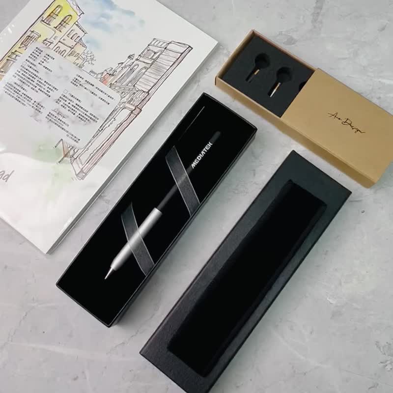Limited [Metal Eternal Ballpoint Pen Gift Box] Free Engraving Service/Flannel Pen Cover/Eternal Notebook - ไส้ปากกาโรลเลอร์บอล - อลูมิเนียมอัลลอยด์ สีดำ